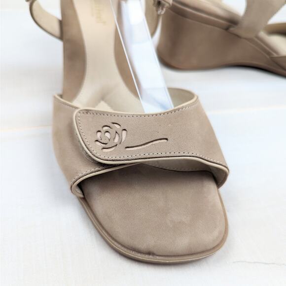 Beautifeel Tan Suede Wedge Slingback Square Toe Comfort Sandals Size 40‎ | 9 - Picture 5 of 10